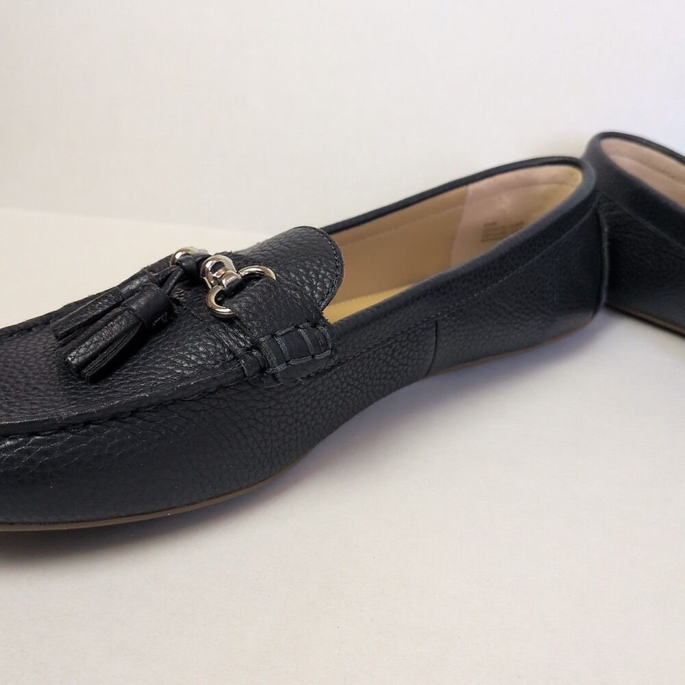 Talbots Flats Women's 8.5 Everson Tassel Driving Moccasins Indigo Blue Leather - Picture 8 of 13